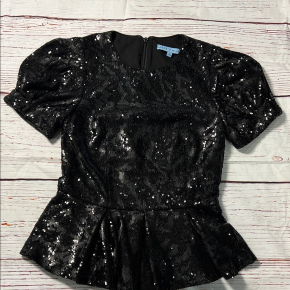 ANTONIO MELANI Tops - ANTONIO MELANI Black Sequin Blouse